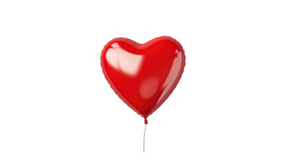 Red heart balloon on transparent background