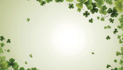St. Patrick's Day background with clover leaves.