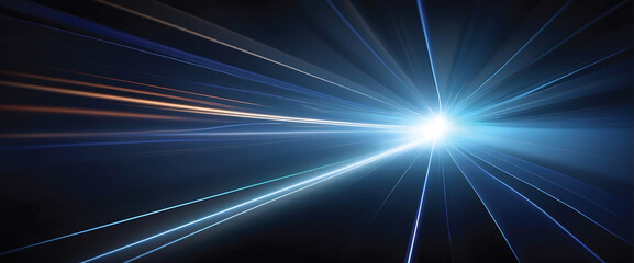 Fototapeta na wymiar Futuristic technology wave background with rays and spotlight
