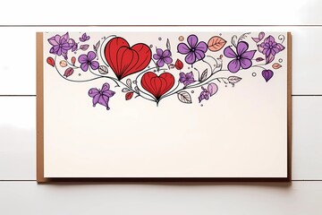 a mockup with a heart for Valentine's day, a romantic postcard template