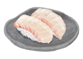 水彩の寿司_タイ01_1