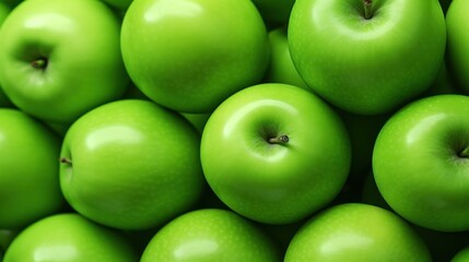  a pile of green apples with one green apple in the middle of the pile and one green apple in the middle of the pile in the middle of the pile. - obrazy, fototapety, plakaty