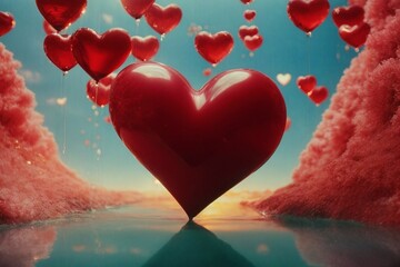 Obraz premium A Stylish Affection Love-Shaped Realism by Generative AI