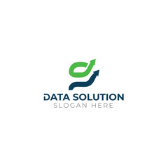 Fototapeta na wymiar d letter data growth logo design concepts