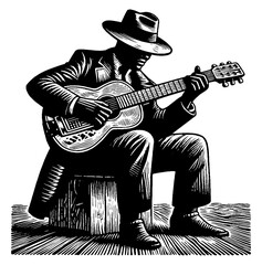 Vector Illustration of a Blues Musician