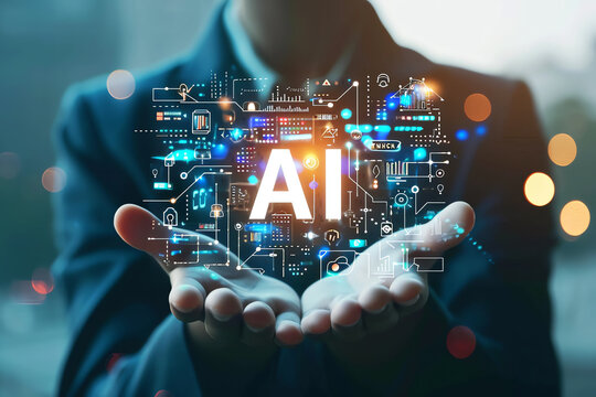 AI letters, conceptual image of artificial intelligence, AI generated