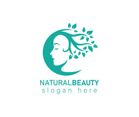 Woman Face Tree  Vector logo