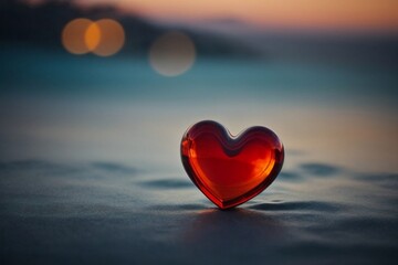 Fototapeta premium Realistic Heart Elegance for Valentine's Day by Generative AI