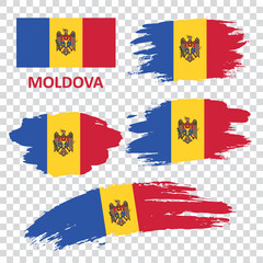 Set of vector flags of Moldova