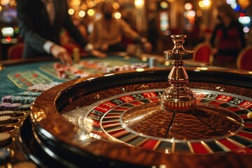 A roulette in black and gold with captivating effects.