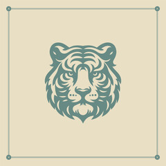 Tiger head silhouette symmetric illustration
