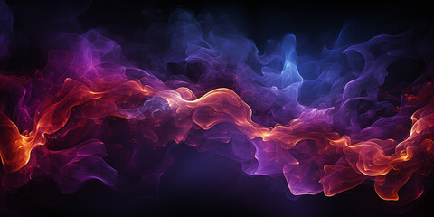 Obraz premium purple fire power against black background