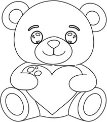 Obraz na płótnie Canvas teddy bear with a heart (outline)