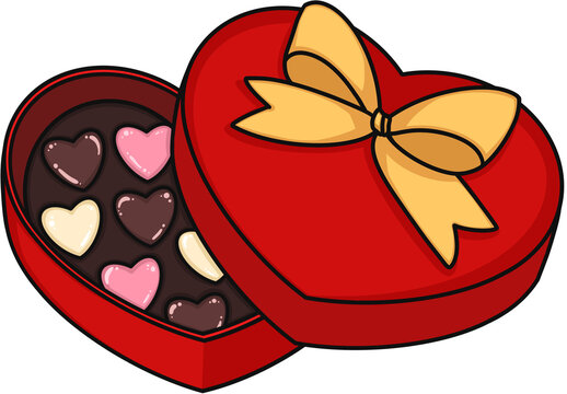 chocolate dessert with heart box