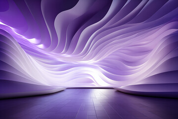 Beautiful futuristic abstract background for your presentation. Textured wall in light purple tones. AI generated.