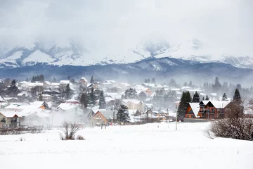 Fotobehang View of Bakuriani, winter resort in Georgia © k_samurkas