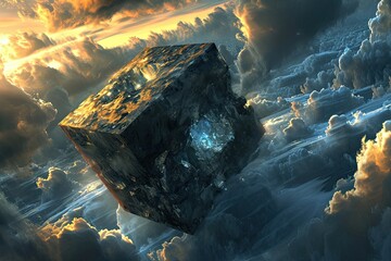 Mystical cuboid with the power to change destiny when tossed, - obrazy, fototapety, plakaty