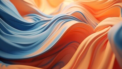 Blue and orange abstract waves