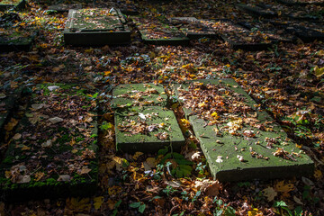 Graves on the old Jewish Cemetery in Hamburg Altona