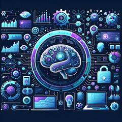 Futuristic AI Brains Infographic