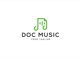 Creative Music Document Logo Template Design Vector