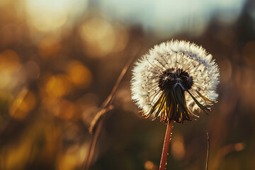 a close up of dandelion with blurry background