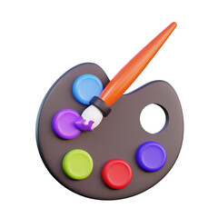 paint palette 3D illustration