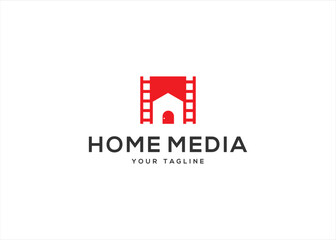 Fototapeta na wymiar Home media logo design vector illustration template