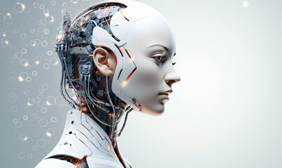 Humanoid ai robot with female face