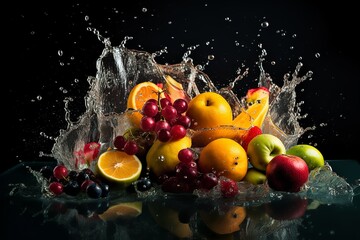 fruits explosion in water