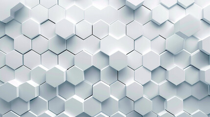 White hexagon pattern design background wallpaper. Created using generative AI. - obrazy, fototapety, plakaty