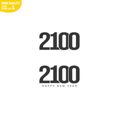 Creative Happy New Year 2100 Logo Design