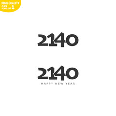 Fototapeta premium Creative Happy New Year 2140 Logo Design