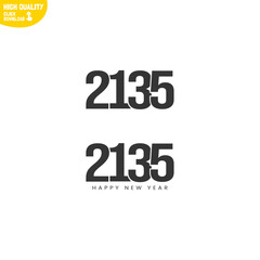 Creative Happy New Year 2135 Logo Design