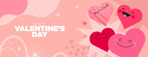 Valentine‘s day. Illustration of greeting card template, background for Valentine‘s day, love message, social media post, web banner.