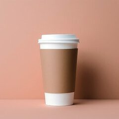 Mockup paper cup for coffee in a modern style
