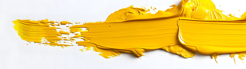 Vibrant strokes of yellow, fluidly drawn on a blank canvas, evoking a sense of creativity and artistic expression