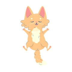 cute ginger cat sleeping, nap , vector illustration