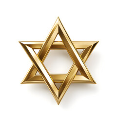 Gold Star Of David isolated on a white background 