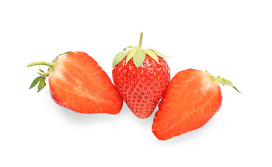 Fresh strawberries on white background