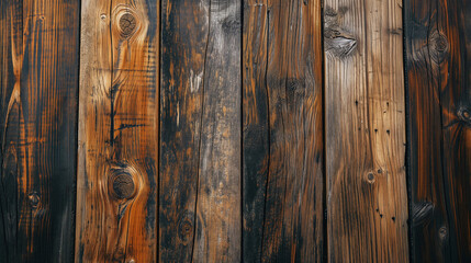 Naklejka premium Close-Up View of Aged Wooden Planks With Natural Patterns and Textures