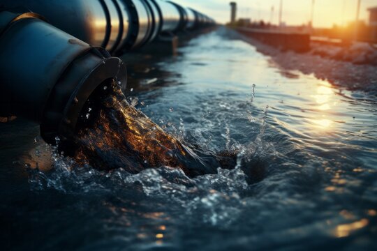 oil pipes polluting river's water