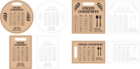 Set Conversions Kitchen vector design laser cut file bundle