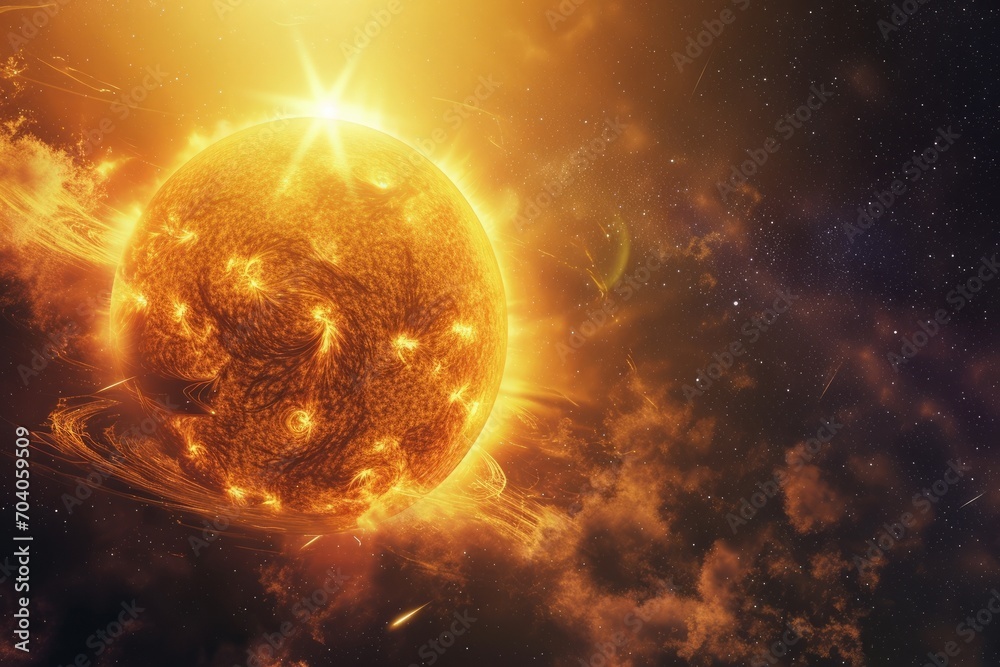 Canvas Prints a sun floating and shining in the space