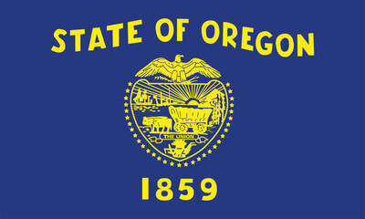 High detailed flag of Oregon. Oregon state flag, National Oregon flag. Flag of state Oregon. USA. America.