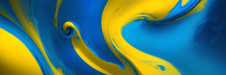handgemalter Hintergrund mit gemischten flüssigen blauen und goldenen Farben, abstrakte flüssige Acrylmalerei, moderne Kunst, marmorierter blauer abstrakter Hintergrund, flüssiges Marmormuster