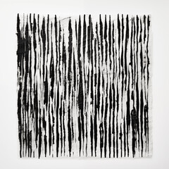 Modern Art Piece With black strokes on white background generative AI 
