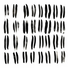 Black strokes on white background generative AI 
