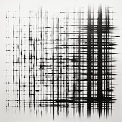 Fototapeta premium Modern Art Piece With black strokes on white background generative AI 