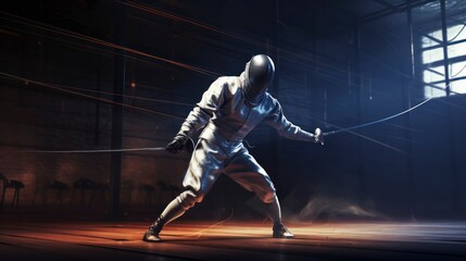 Sports Olympic games fencing, double sword background illustration